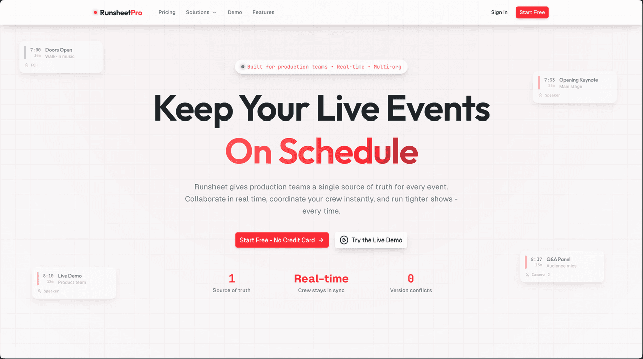 RunsheetPro