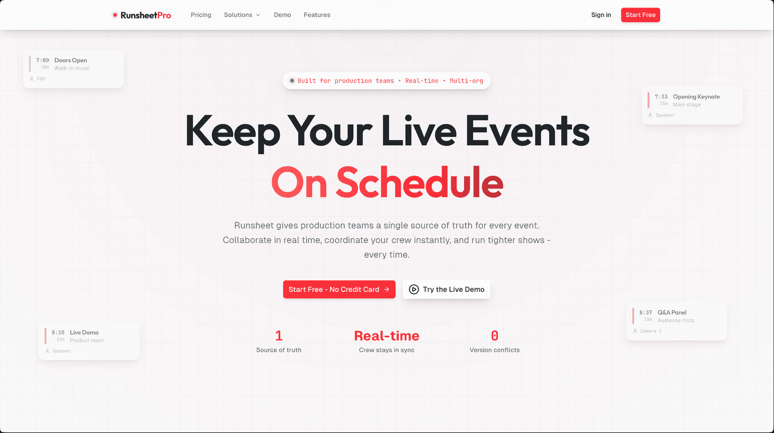RunsheetPro